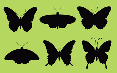 Butterflies silhouettes Collection.