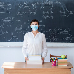 Coronavirus pandemic - Back to school concept.