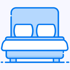 
Beautiful king size bed, design of bedroom icon
