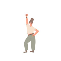 Protest. Group of men and women with banners.