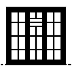 
Glass window frame, icon of vector design
