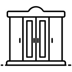 
A wooden wardrobe with sliding doors, almira icon
