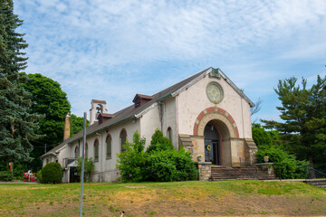 Naklejka premium St Joseph's Parish at Pulaski Street in Historic city of Peabody, Massachusetts MA, USA. 