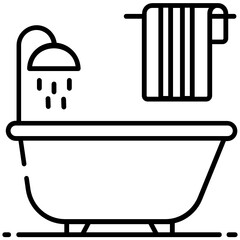 
Bathtub with shower head, a washroom amenity
