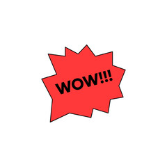 wow text stickers, stickers reads the word WOW. vector illustration