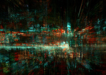 Digital city concept, modern abstract background