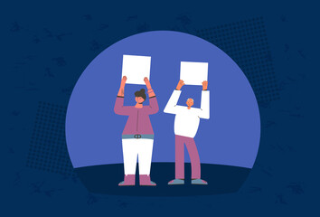 People taking part protest, parade or rally.