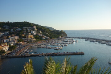 Sunset on Agropoli town on the Cilentan coast, Italy