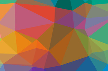 Fototapeta premium Illustration of abstract Green, Orange, Pink, Purple, Red, Yellow horizontal low poly background. Beautiful polygon design pattern.