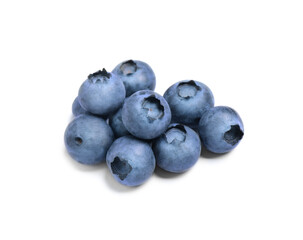 Delicious fresh ripe blueberries isolated on white