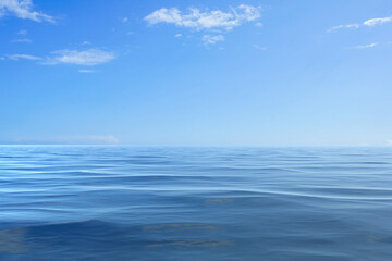 Naklejka na ściany i meble Seascape with blue sea and sky