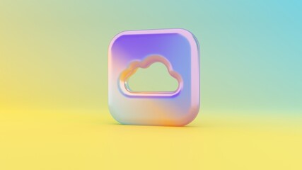 3d rendering colorful vibrant icon of iCloud drive app on colored background