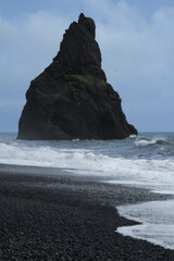 Reynisfjara Black Sand Beach landscape in South Iceland near Vik village