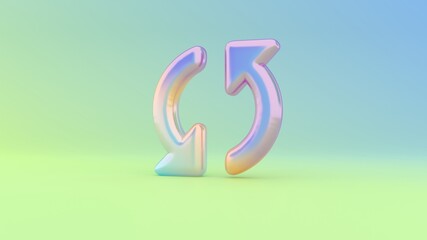Fototapeta premium 3d rendering colorful vibrant symbol of double refresh arrow on colored background