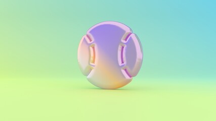 3d rendering colorful vibrant symbol of baseball ball on colored background