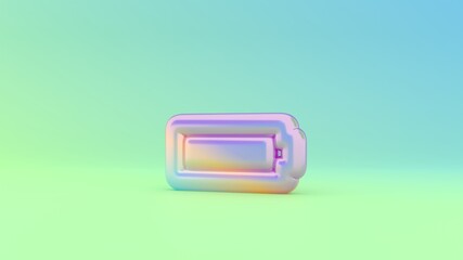 3d rendering colorful vibrant horizontal symbol of battery full on colored background