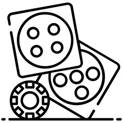 
Icon of ludo dice or craps in style, editable vector.
