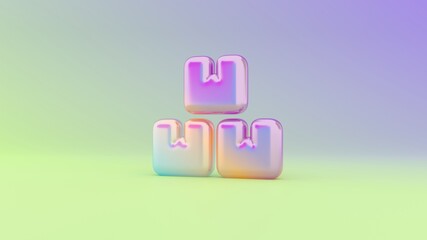 3d rendering colorful vibrant symbol of boxes on colored background