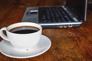 Coffee cup on the desk