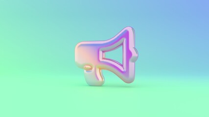 3d rendering colorful vibrant symbol of bullhorn on colored background