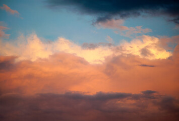 Fototapeta na wymiar Sunset Colored Clouds