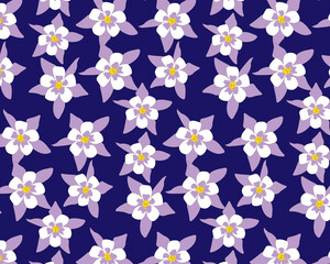 Perennial flower seamless pattern Illustration