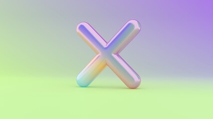 Obraz premium 3d rendering colorful vibrant symbol of cancel on colored background