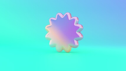 3d rendering colorful vibrant symbol of certificate badge on colored background