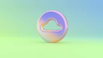 3d rendering colorful vibrant symbol of circle with cloud on colored background