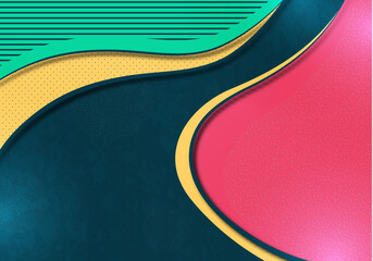 Colorful abstract wave geometric background. Composition of liquid forms. Template for banner, flyer, cover, business card. Vector