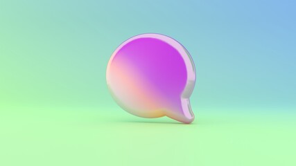 3d rendering colorful vibrant symbol of rounded chat bubble on colored background