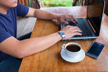 Coffee cup on the desk