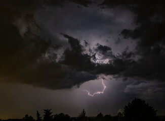 lightning in the night sky