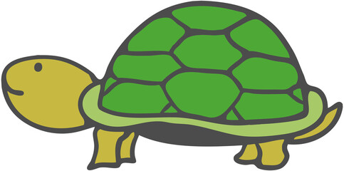 可愛いくてシンプルなカメのイラスト