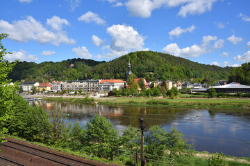 Blick auf Bad Schandau in der Sächsischen Schweiz	
