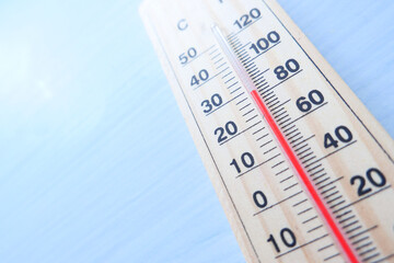 Close up of Temperature measurement tools on table.