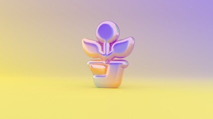 3d rendering colorful vibrant symbol of growth on colored background