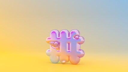 3d rendering colorful vibrant symbol of heating on colored background