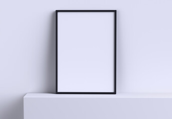 Realistic A4 Photo Frame Mockup. 3D render.
