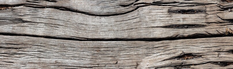 old Horizontal gray wooden background, panorama