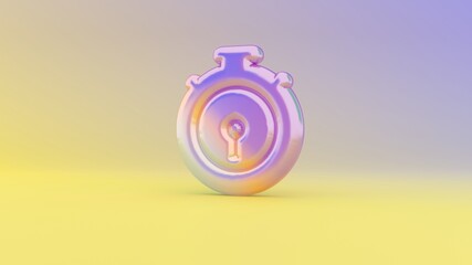 3d rendering colorful vibrant symbol of chronometer on colored background