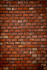 Old red brick wall texture background.