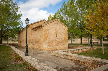 Fototapeta na wymiar hermitage of Vera Cruz in Maderuelo, province of Segovia, Castile and Leon, Spain