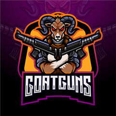 Goat guns esport mascot logo design