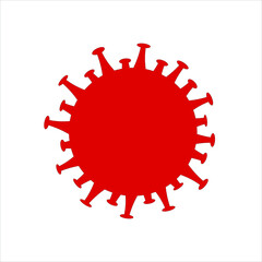 Covid-19 sign. Illustration of bacteria on white background