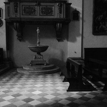 Interior of a church in the Tuscan region of Italy