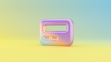 3d rendering colorful vibrant symbol of pager on colored background