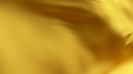 Golden silk wave fabric surface. Abstract soft background. 3d illustration