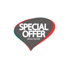 Special Offer, sale tag bubble banner design template, limited deal, app icon, vector illustration