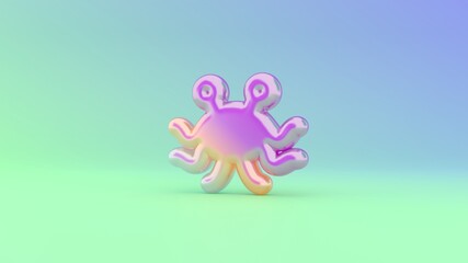 3d rendering colorful vibrant symbol of pastafarianism on colored background